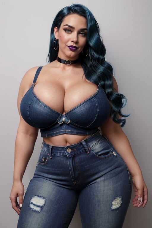 Extremely Wasp Waist, Hyper Muscular Striated Thighs, Enormous Steroid Arms AI Porn