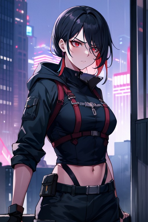 18+, Fit Body, Red Eye Color Hentai AI Porn