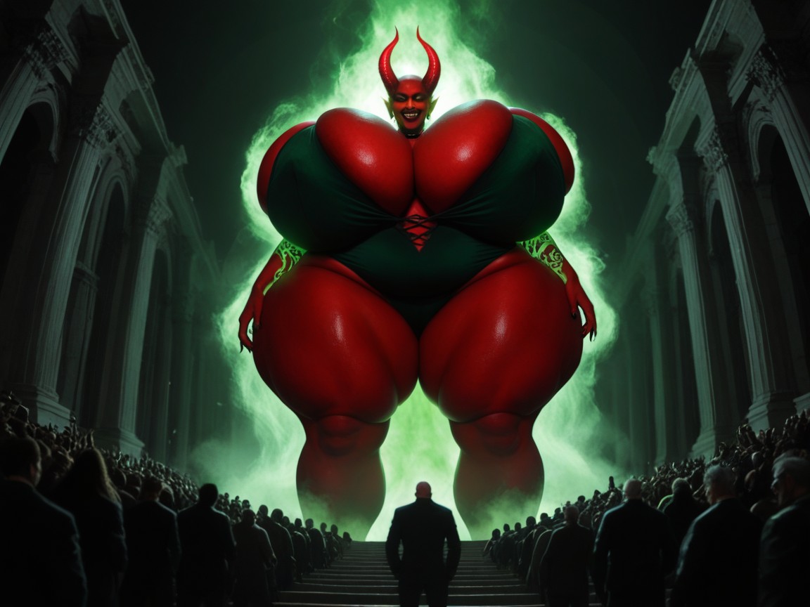 Waist And Hips And Thighs, Noir, She Has Ugly Monster Head AI Porn