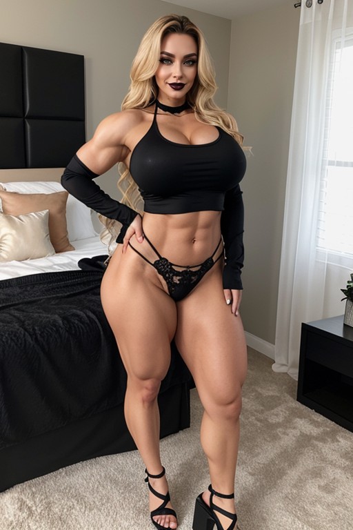 Extremely Tall, Latina, Colossal Saggy Breasts AI Porn