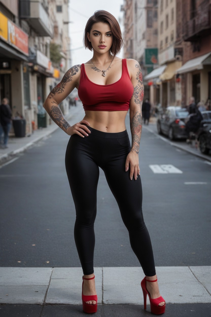 Lean Figure, Relaxed Casual Pose, Brunette Vi From League AI Porn