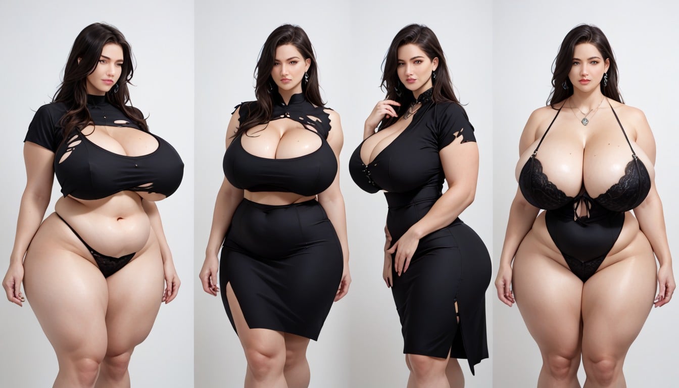 Multiple Views, Thick Thighs, Perfect Face BBW AI Porn