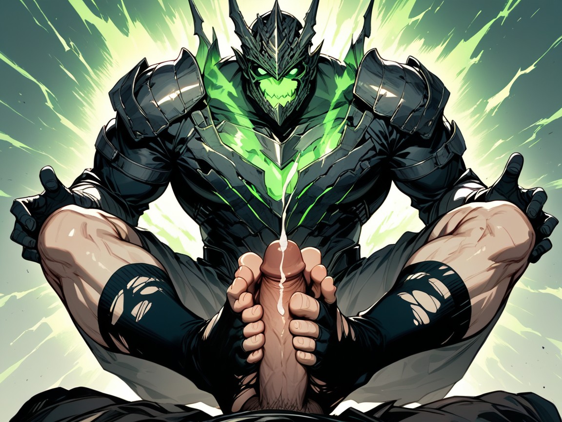 Dynamic Action Pose, Cracked Armor, Show Soles Porno gay IA