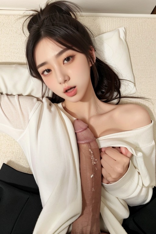 Black Skirt, 2 People, Korean Face AI Porn