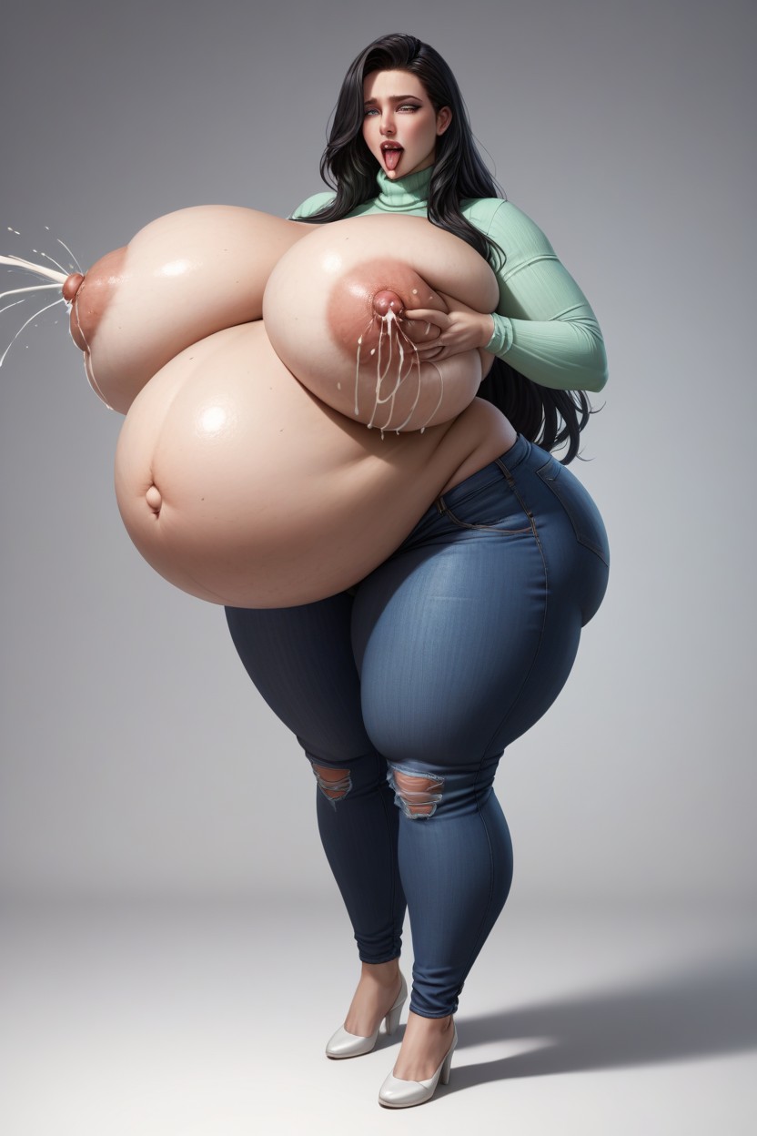 Female, Thick, Very Pregnant AI Porn