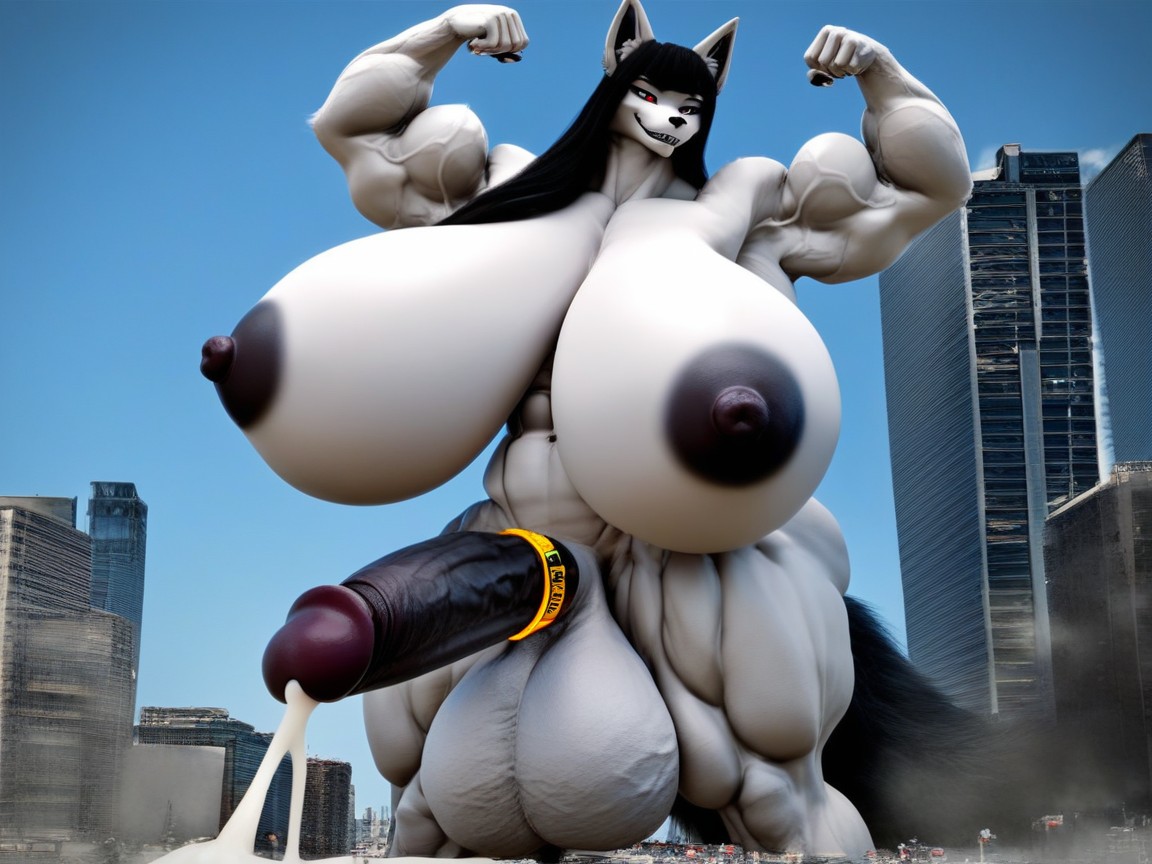 Thick Thighs, Massive Cock, Cum Furry AI Porn