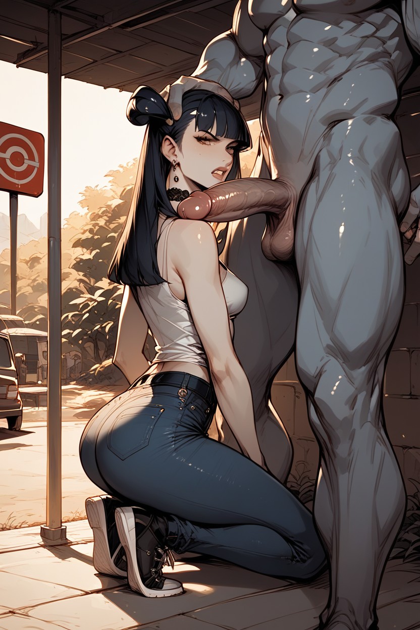 Gigantic, Pokéballs Belt, Small Breasts Hentai AI Porn