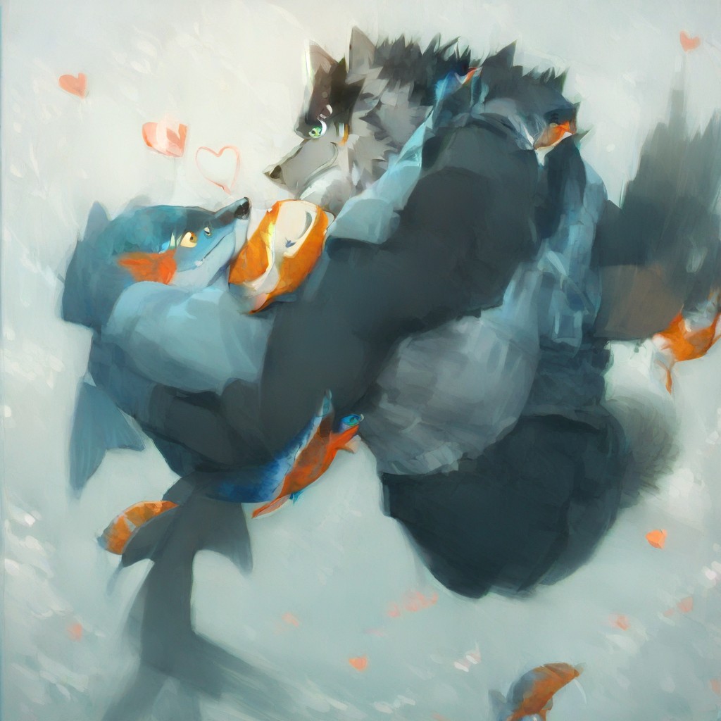 Flowery Background, White Background, Bishounen Furry AI Porn