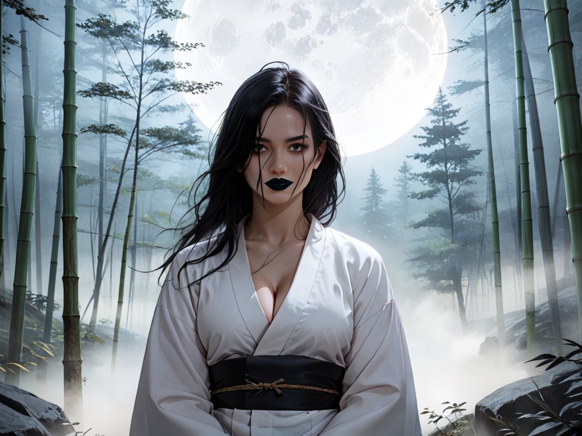 Limp Wrists, Black Lipstick, Rounded Natural Breast Hentai AI Porn