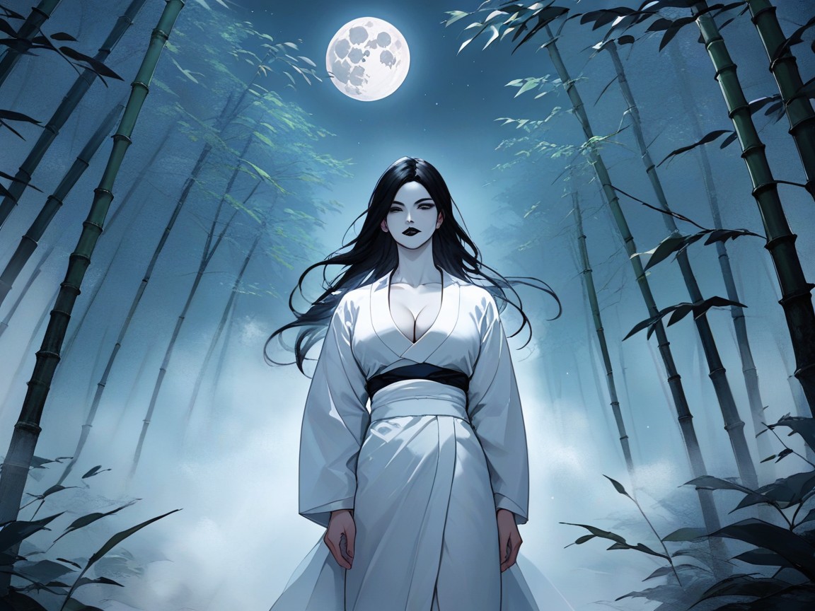 Misty Moonlit Forest Background, No Visible Feet, 18+ Hentai AI Porn