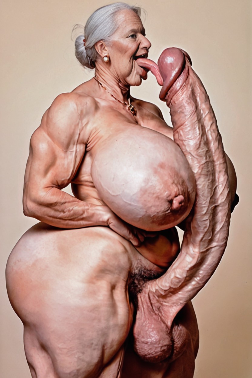 Body, Extremely Large Ass, Impossibly Long Penis Shemale AI Porn