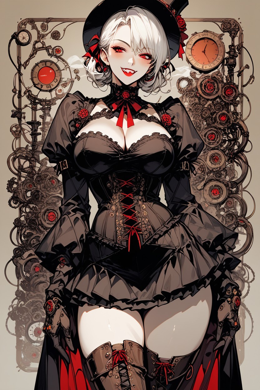 Steam, Red Eyes, High Resolution Hentai AI Porn