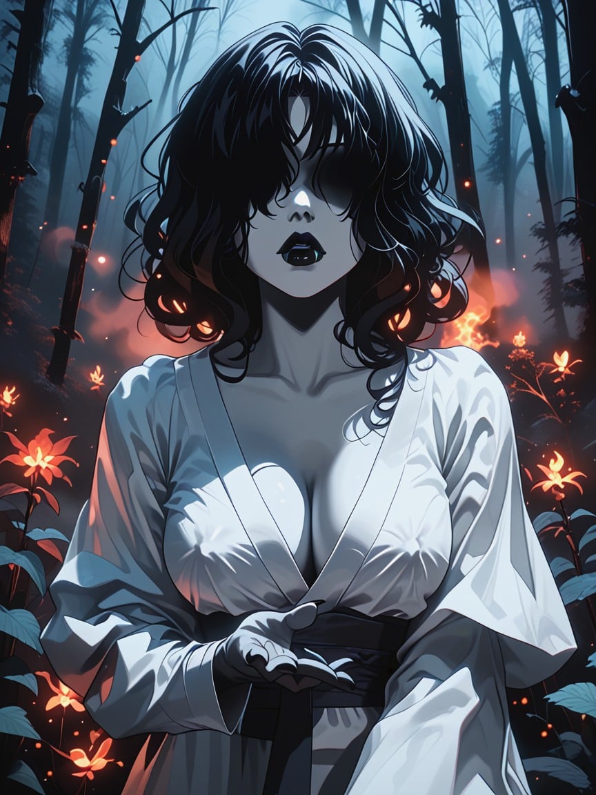 Sorrowful Expression, Black Lipstick, Only Stars Are Shining Hentai AI Porn