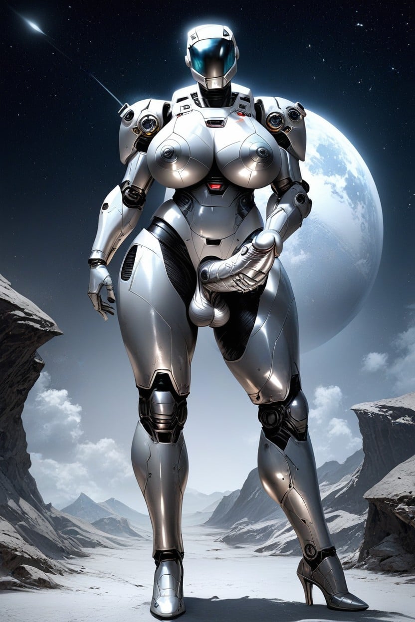 Full Body, Hard Penis, Robot Armor Shemale AI Porn