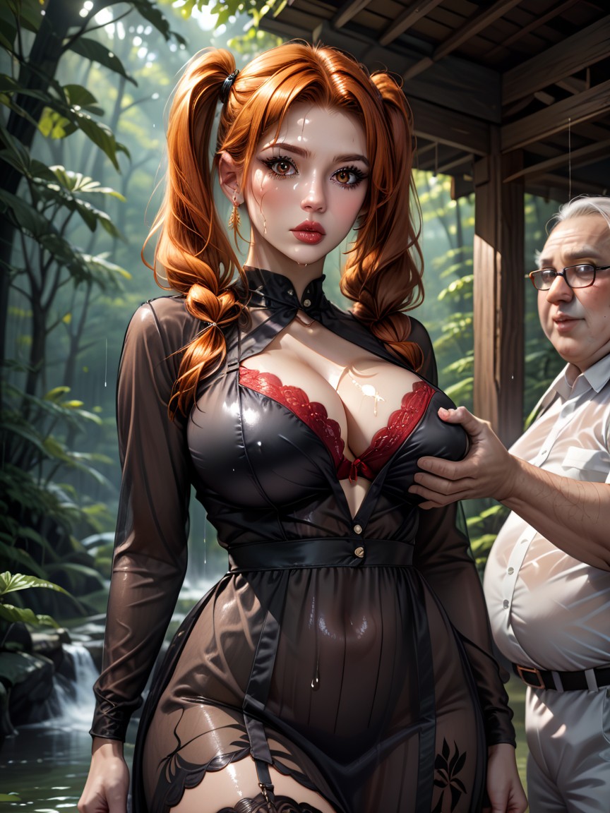 Skinny, Black Fishnet Stocking, Master Piece Hentai AI Porn