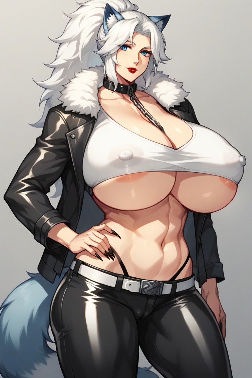Huge Breasts, Tail, Caring And Horny Face Hentai AI Porn