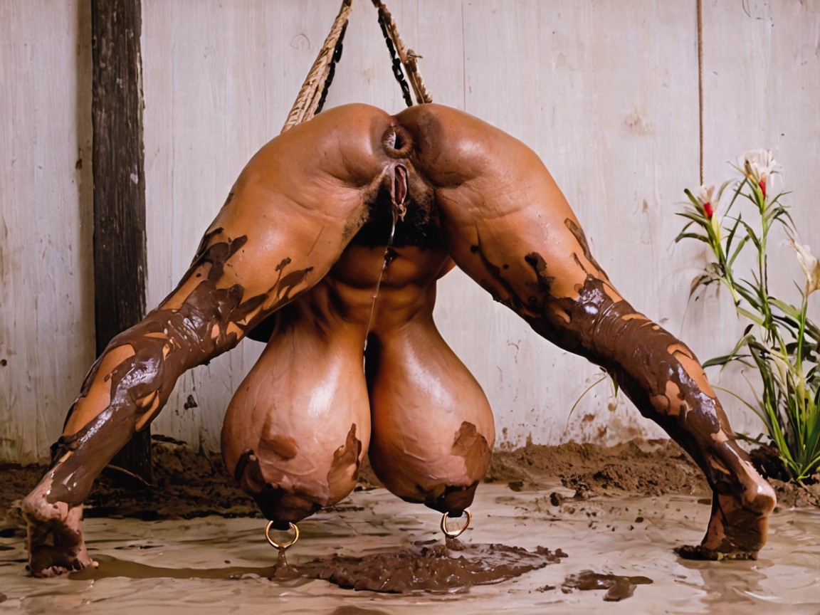 Gigantic Breasts, Stitched Nipples, Mud Spots On Body AI Porn