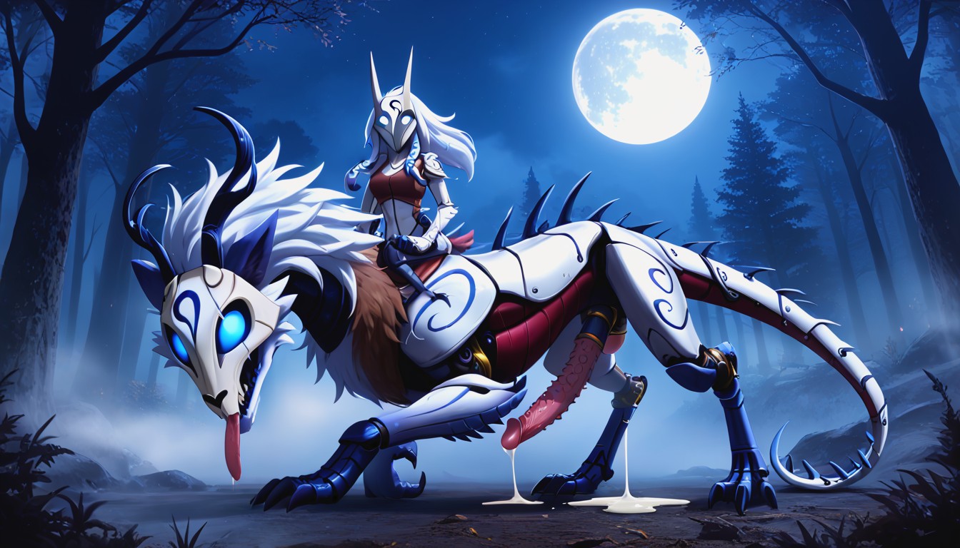 Thick Penis, Moon Light, Beautiful Furry AI Porn