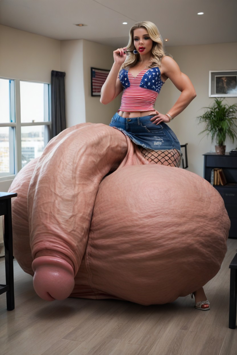 Gigantesque, Américaine, Jupe Porno IA transsexuelle