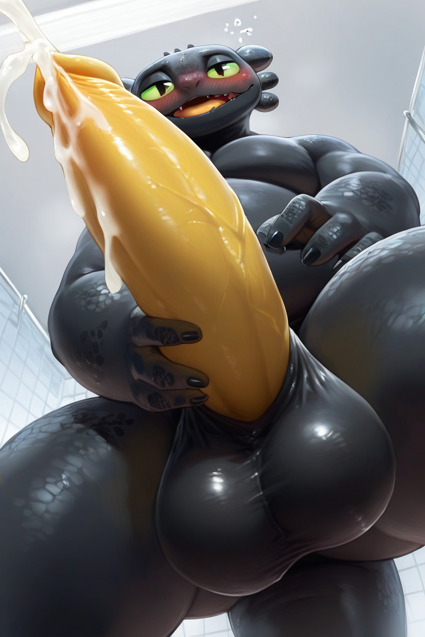 Tapering Penis, Thick Waist, Naked Body Furry AI Porn