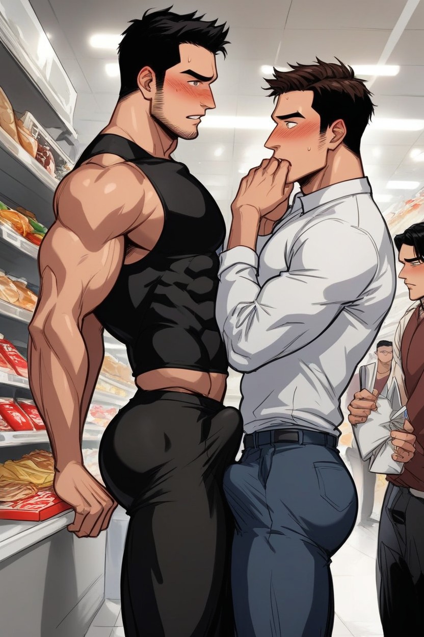 Fit, Groped, Hand Over Mouth AI Gay Porn