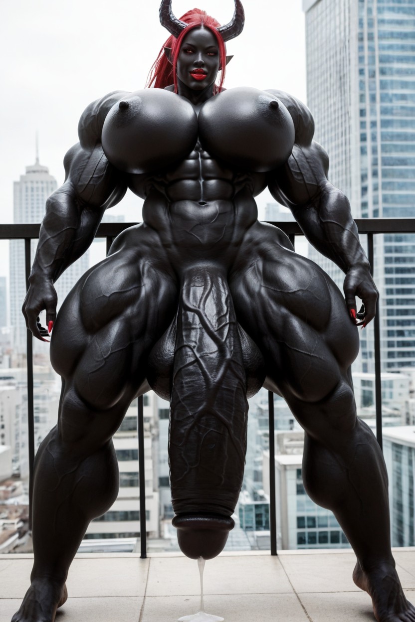 Gigantic Shoulders, Gigantic Flaccid Black Cock, Toit Porno IA transsexuelle