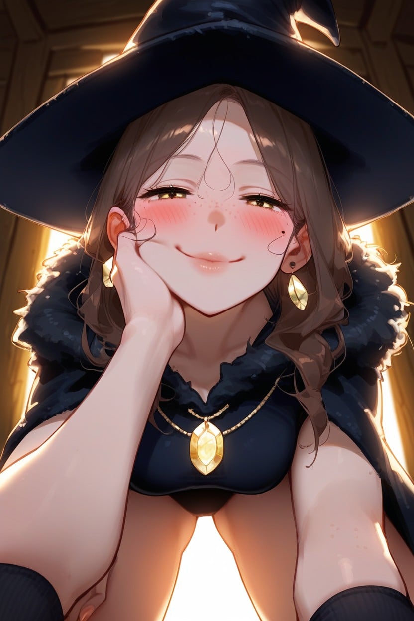 Wizard Costume, Plump Lips, Blush Hentai AI Porn