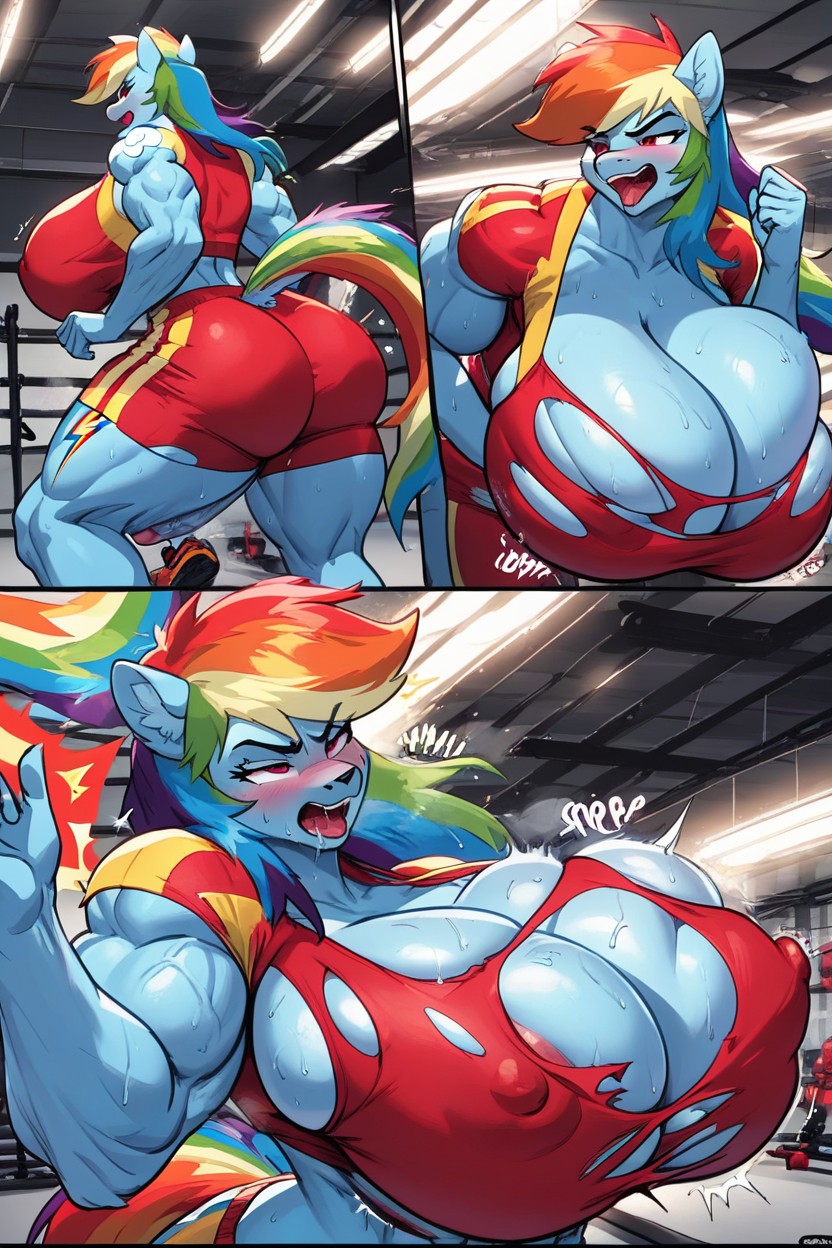 Ass Expansion, Thick Thighs, Rainbow Dash Get Bigger And Taller Furry AI Porn
