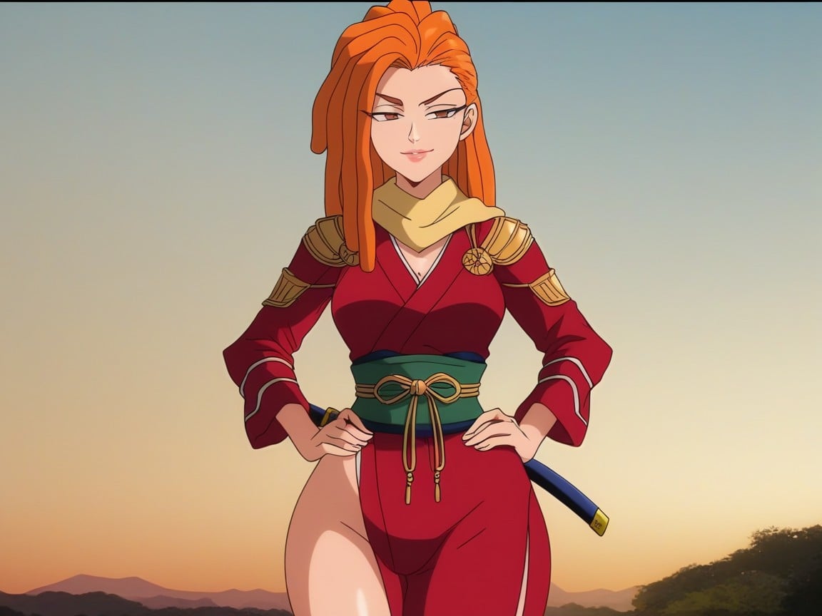 Samurai, Freckles On Breasts, High Color Contrast Latina AI Porn