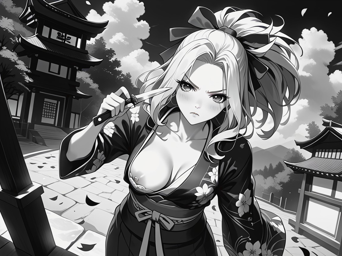 Cloud, Wearing Geta Footwear, Blonde Hair Hentai AI Porn