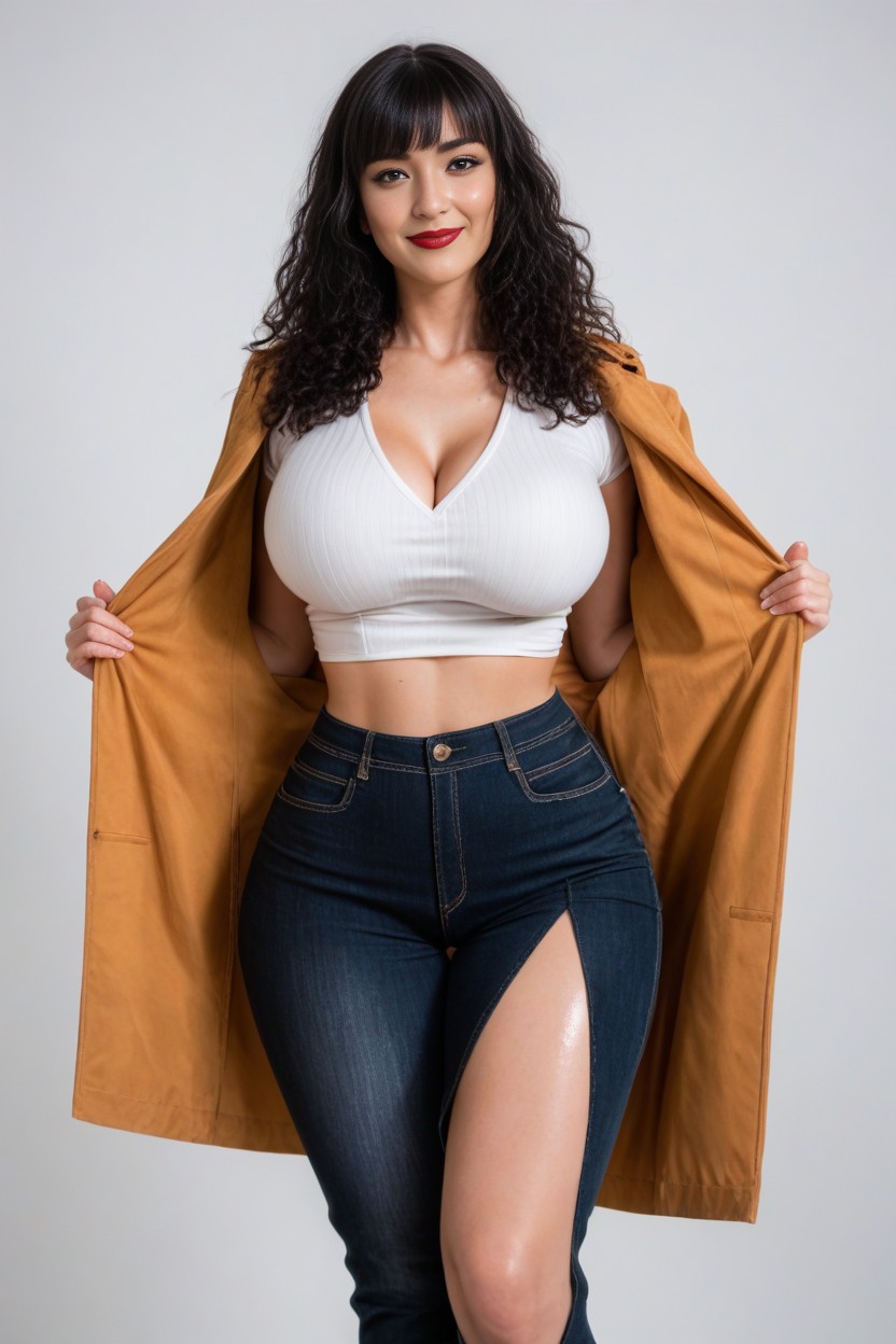 18+, Black Hair, Low Raise Skirt AI Porn