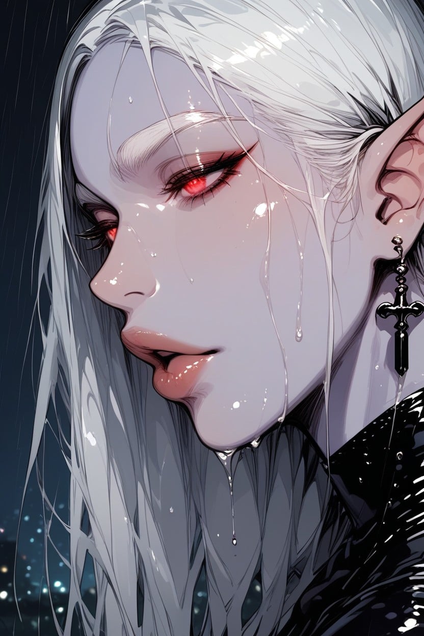 Side View, Middle Parted Bangs, Drow Hentai AI Porn