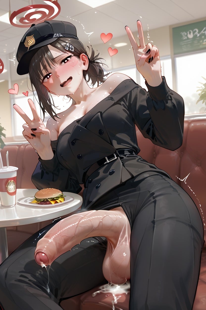 Very Sweaty, Office Pants, Detailed Cock Hentai AI Porn