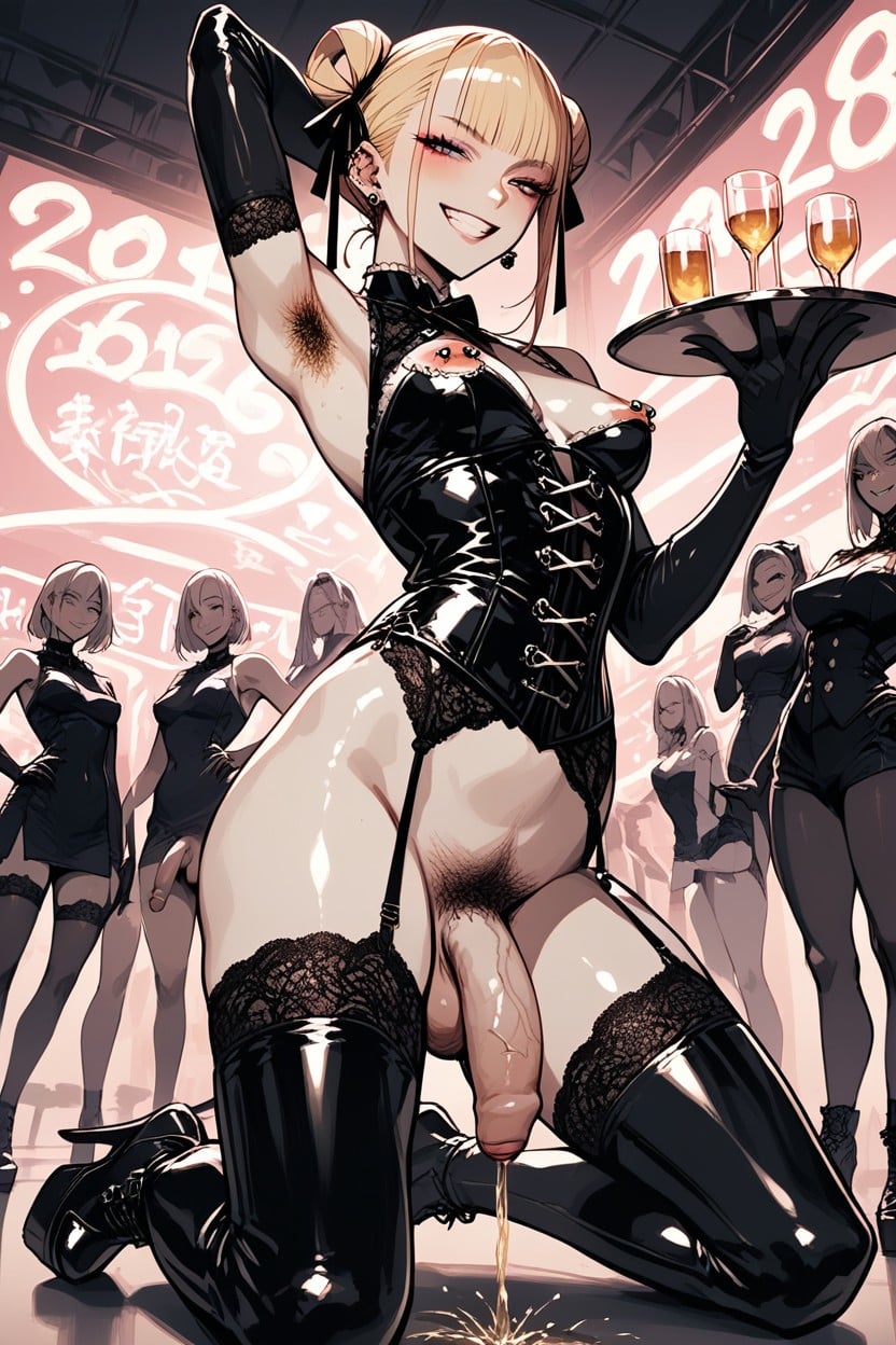 Peeing, Platform Heel, Nipple Piercing Porno IA transsexuelle