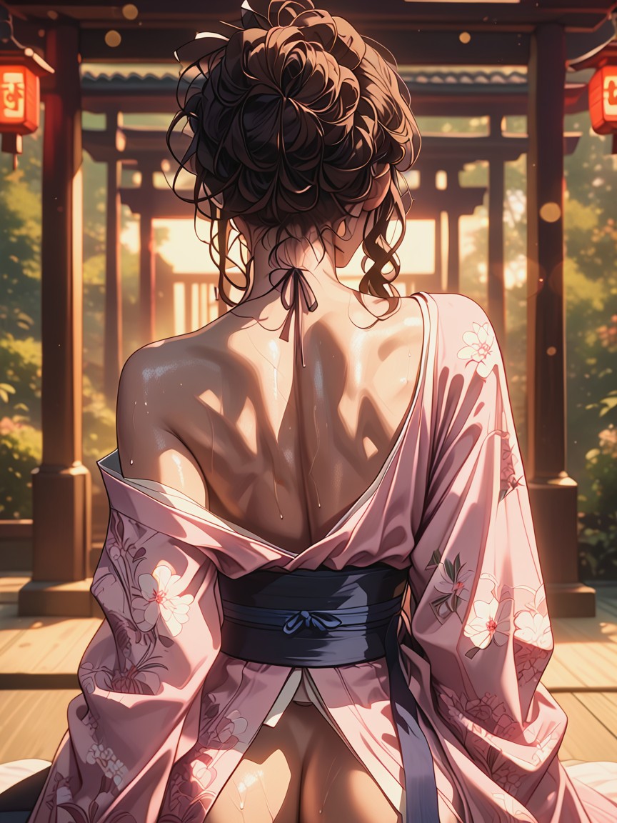 Woman Kneeling, Ass View, Woman Standing With Back To Viewer Hentai AI Porn