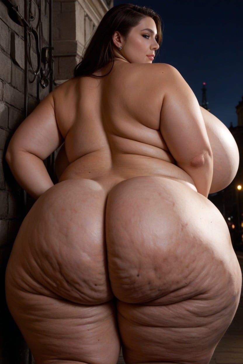 Mega Wide Hips, Fat On Outer Thighs, Night BBW AI Porn