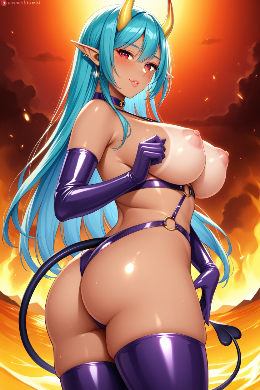 Puffy Nipples, Puffy Aerolae, Red Eyes Hentai AI Porn