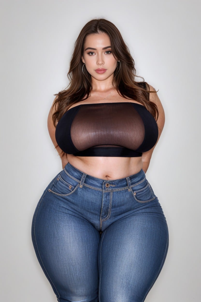 Massive Thighs, Hyper Thighs, Brunette AI Porn