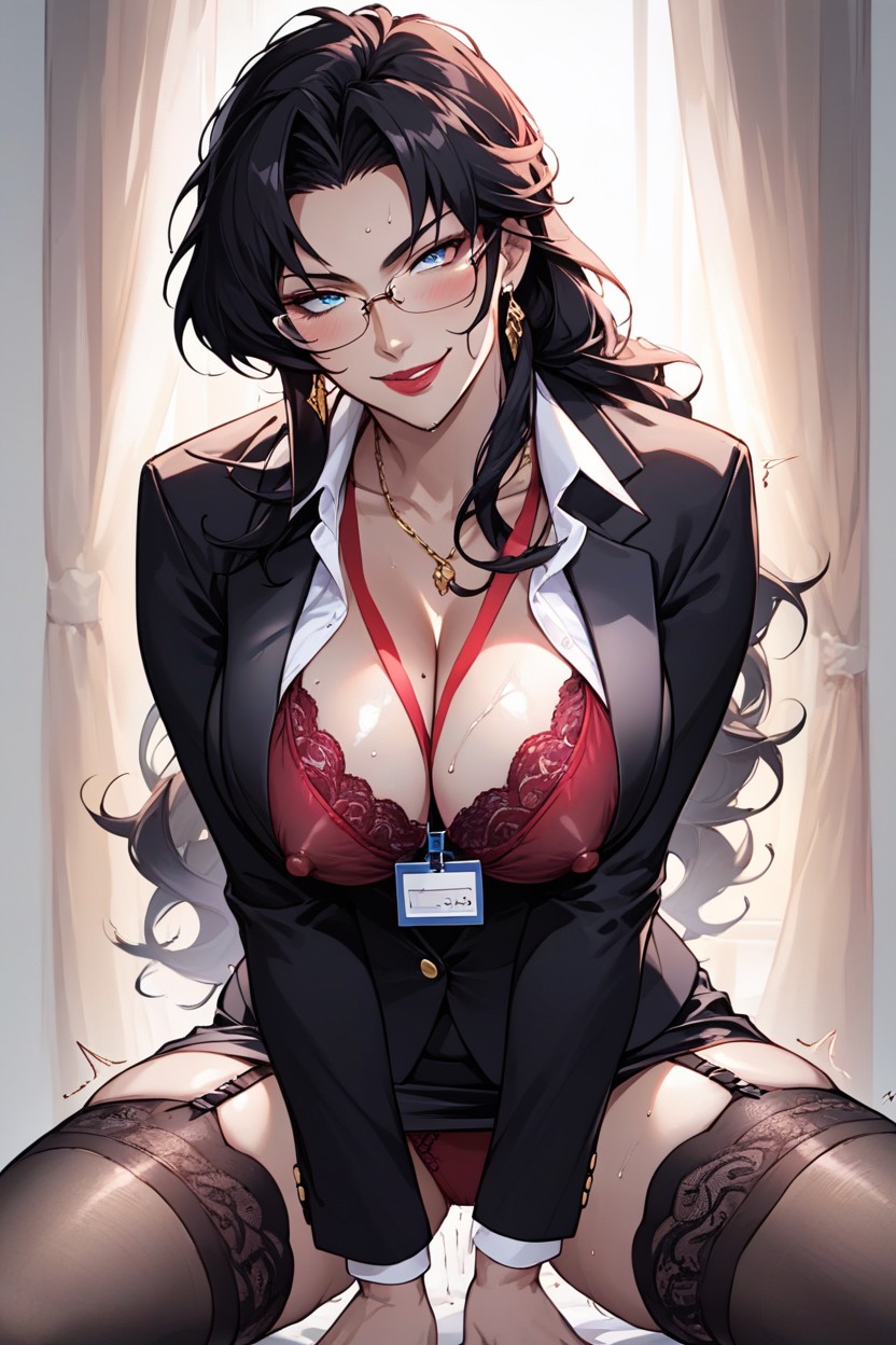 Erect Nipples, Bare Breasts, Eyes Open Hentai AI Porn