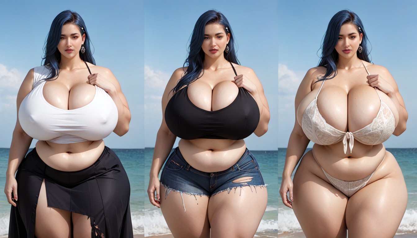 Gothic, Thick Thighs, Breast Expansion BBW AI Porn