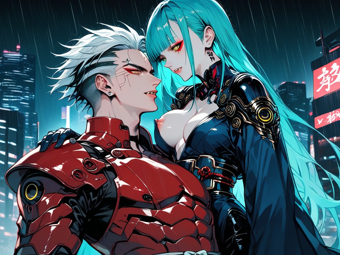 Shoulder Pads, Rain, 18+ Hentai AI Porn