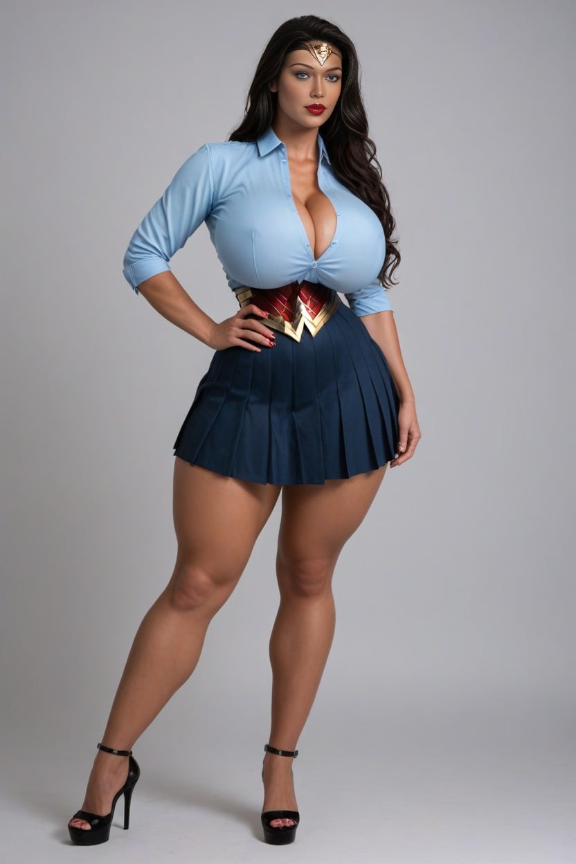 High Heels, Red Lipstick, Bulging Butt Shemale AI Porn