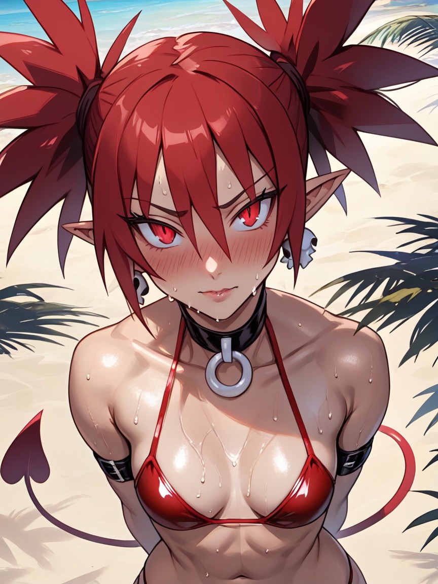 Looking Up At Viewer, Wasp Waist, Blushing Hentai AI Porn