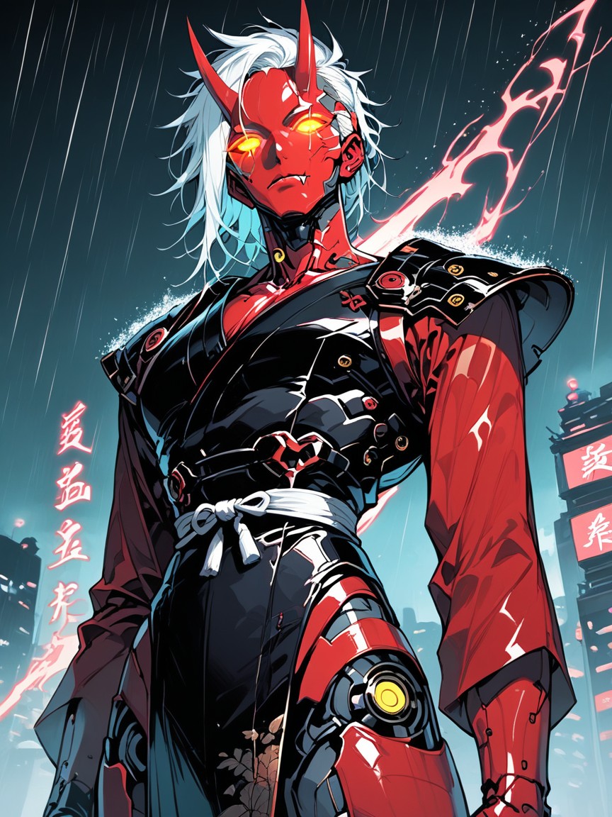 Shoulder Pads, Waist Shot, Rain Hentai AI Porn