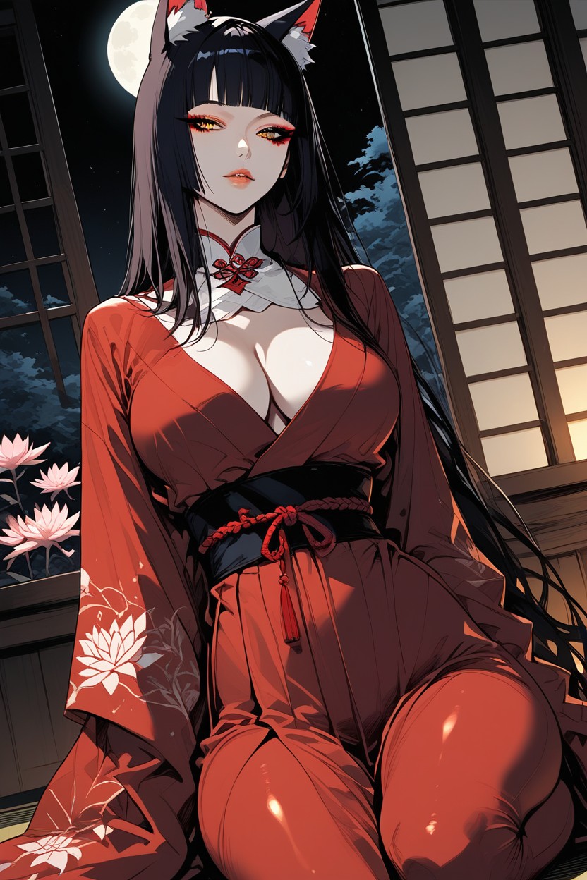 Snatched Waist, Medium Breast, Kneeling Hentai AI Porn