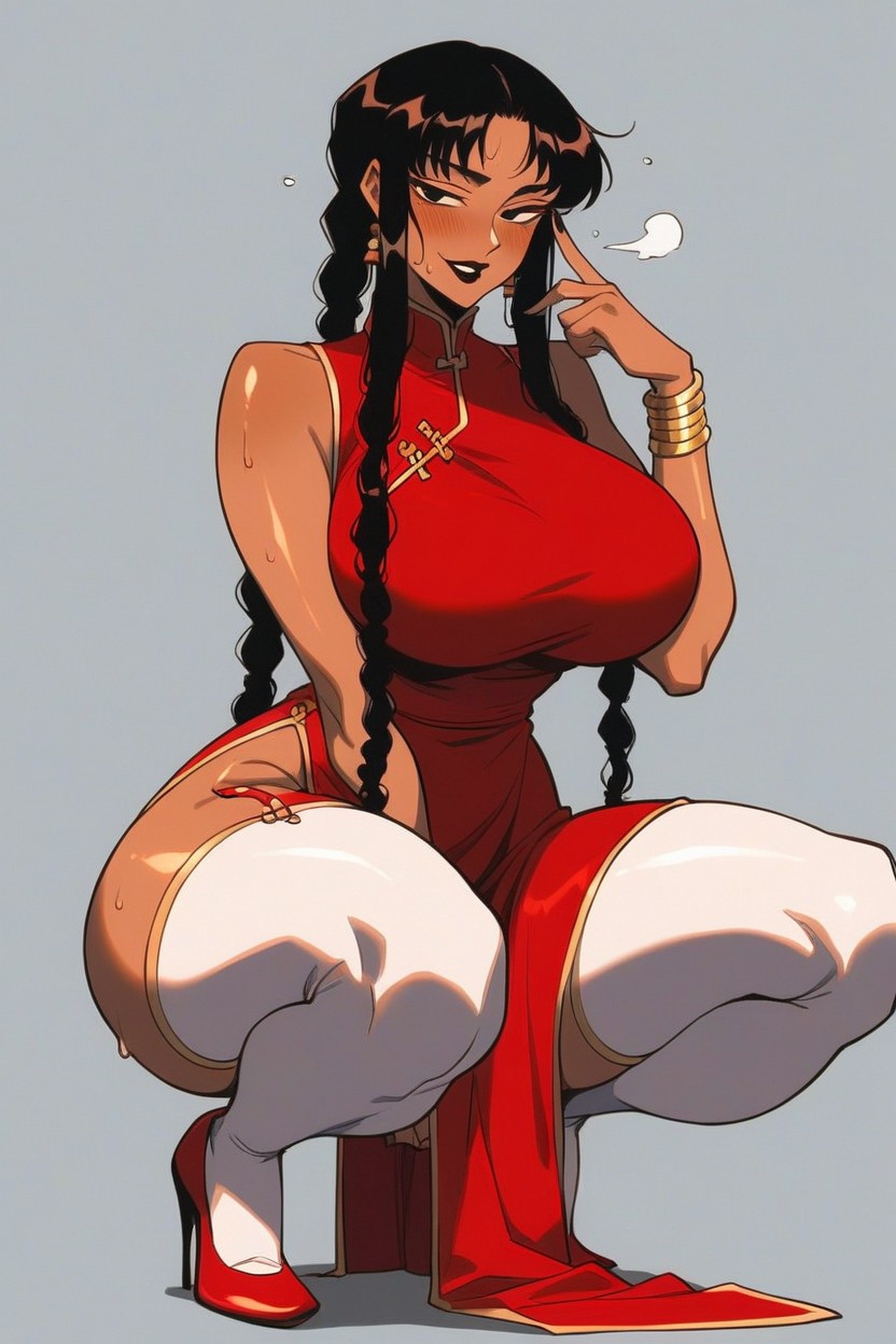 Dot Nose, Oiled Skin, Gold Necklace Hentai AI Porn