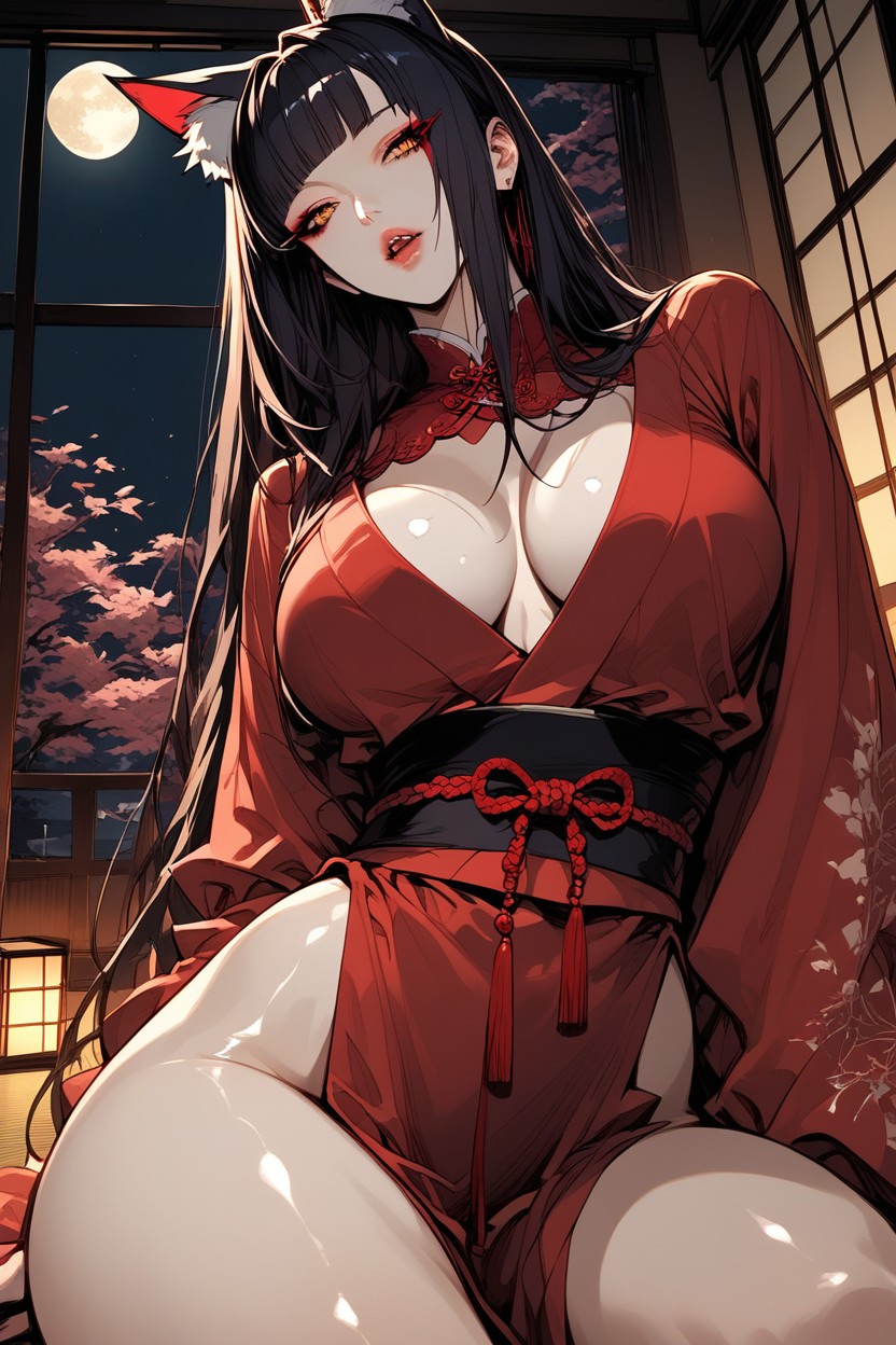 Slightly Open Mouth, Wide Angle, Full Lips Hentai AI Porn
