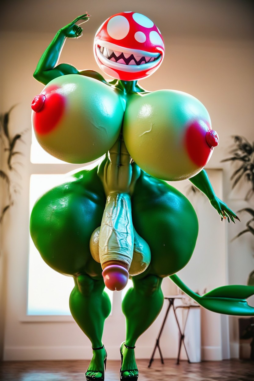 Veiny Penis, Skinny, High Heels Furry AI Porn