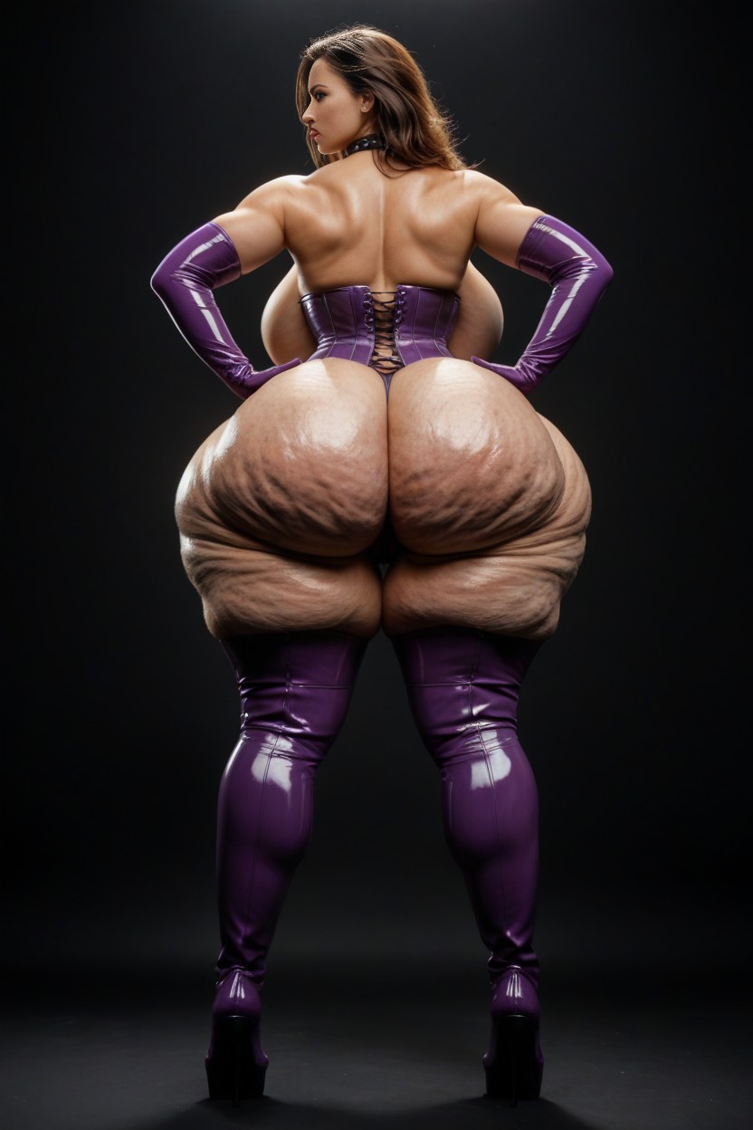 Latex Thigh High Boots, 18+, Hands On Hips AI Porn