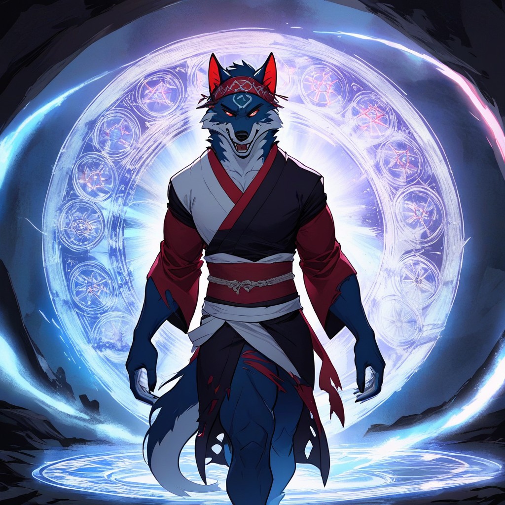 Fish Torso, A Magic Circle Surrounding His Waist, Samurai Furry AI Porn